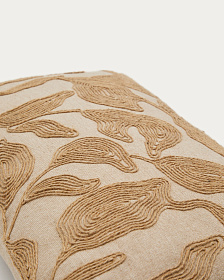 Чехол на подушку Sorima из бежевого хлопка и джута с вышивкой, 30 x 50 см