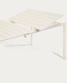 Раздвижной алюминиевый садовый стол Zaltana с матовой белой отделкой 180 (240) x 100 см
