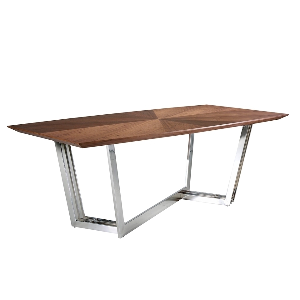 Обеденный стол MI2003T /1097 из орехового дерева и хромированной стали