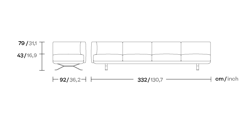 Модуль 4-х местный дивана Boma “connection” левый KS2502800