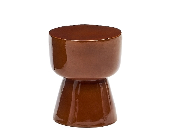 Приставной столик Mesquida из керамики коричневый