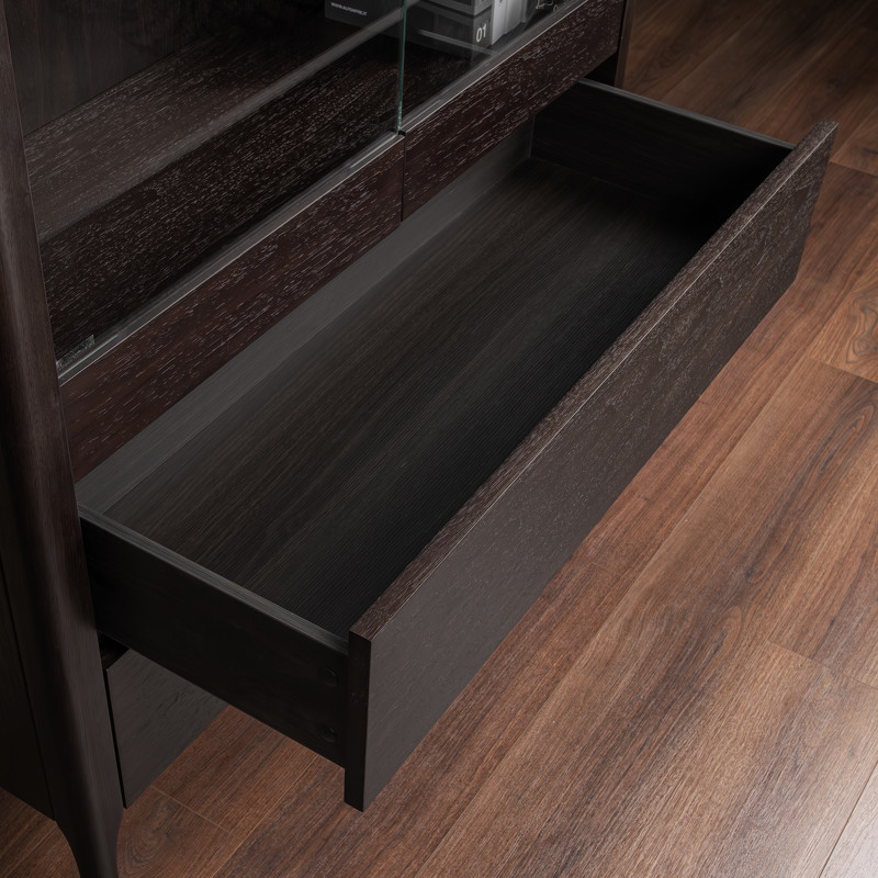 Витрина RONDA темный орех V36W1