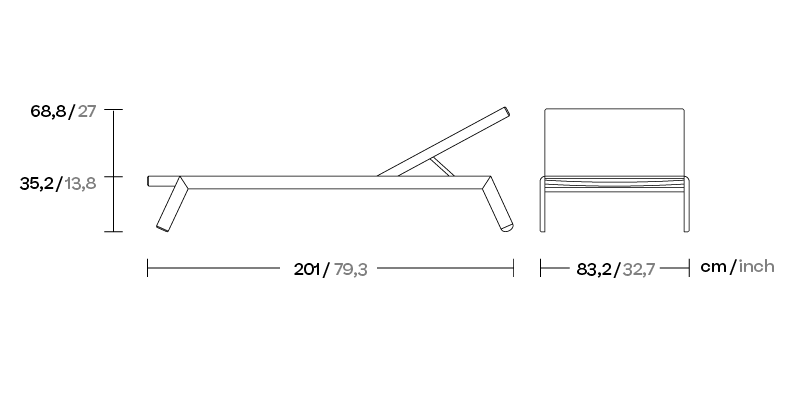 Шезлонг Molo с маленькими колесиками KS4210800