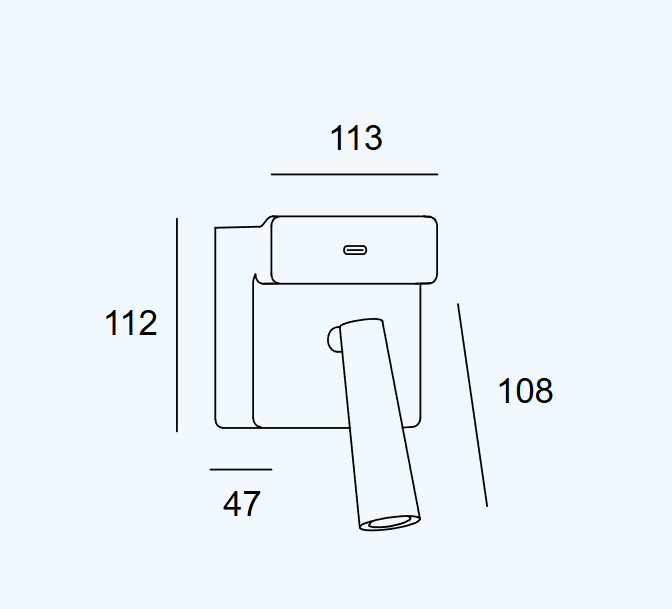 Бра Gamma USB черное 05-6424-05-05