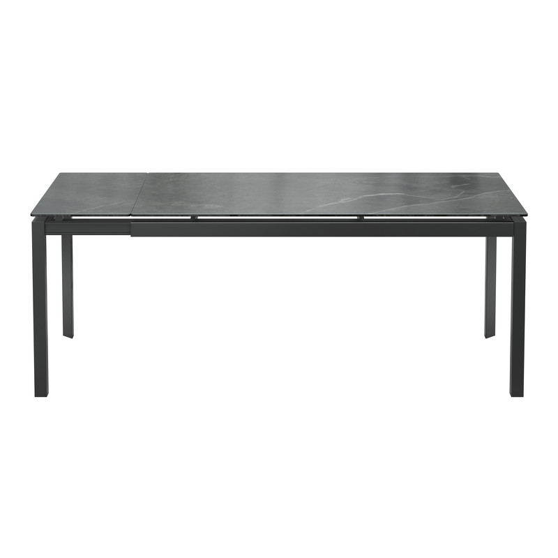 Обеденный стол TOLEDO стекло с керамикой, темно-серый металл