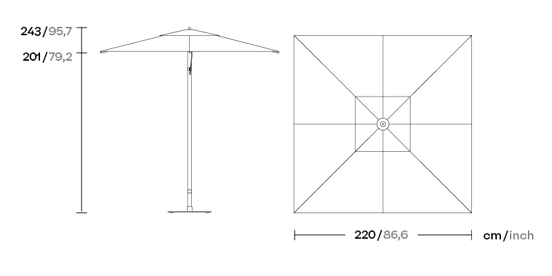 Зонт Objects Meteo S 220x220 алюминий KS5705800