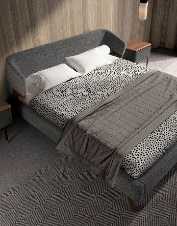 Кровать 7173/GC2323 из серой ткани 180 x 200 cm