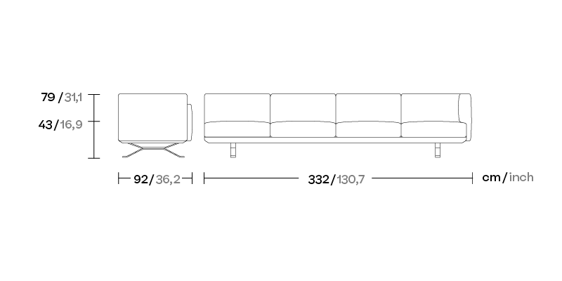 Модуль 4-х местный дивана Boma “connection” правый KS2502500