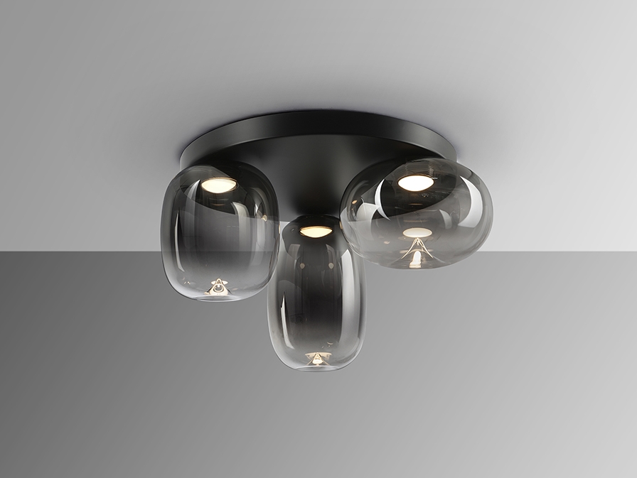 Onice Потолочный светильник 3L черно-дымчатый