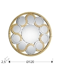 Зеркало Zendaya золотое 120Ø