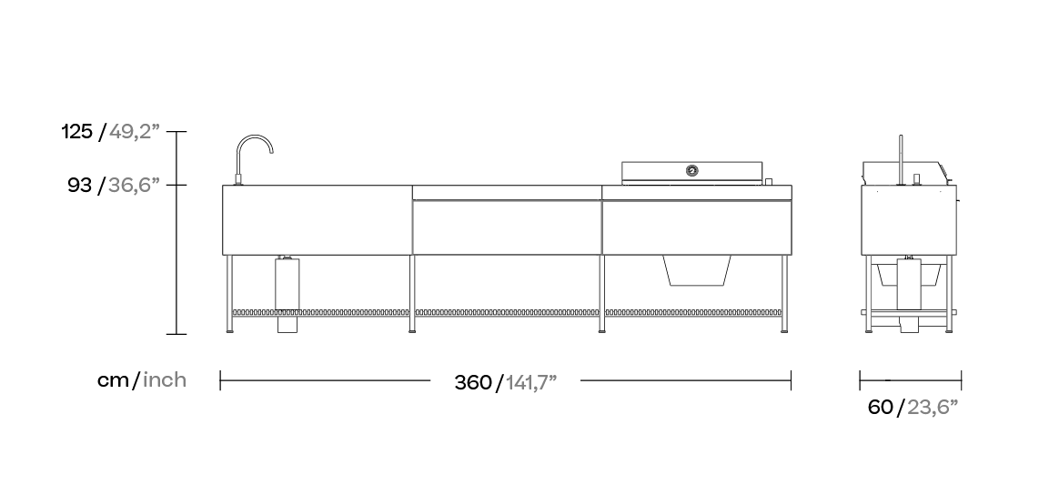 Кухонная база Triple Kitchen Раковина + Рабочая поверхность + BBQ KSA605800