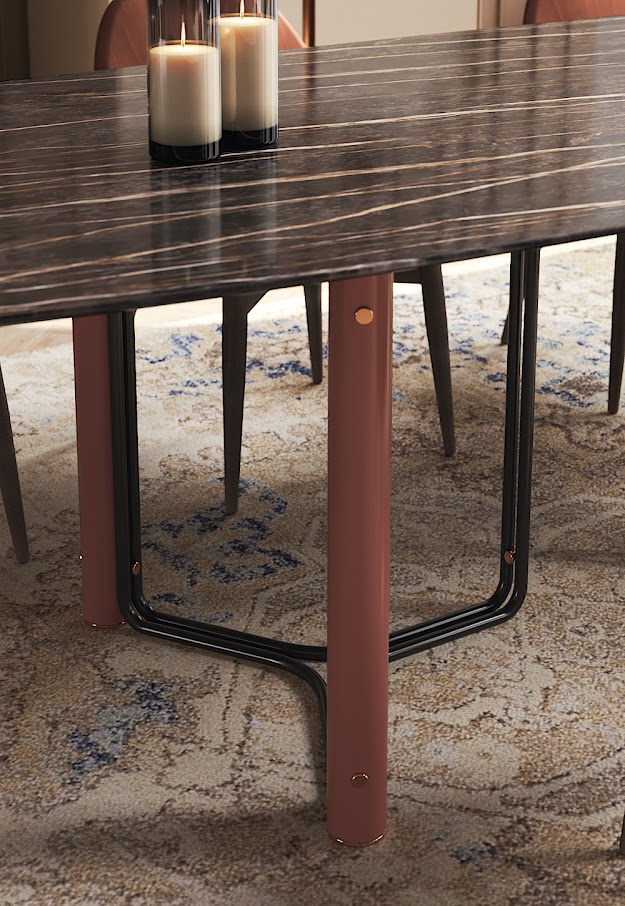 Обеденный стол Bamboo 240x110 мрамор Nero Marquina