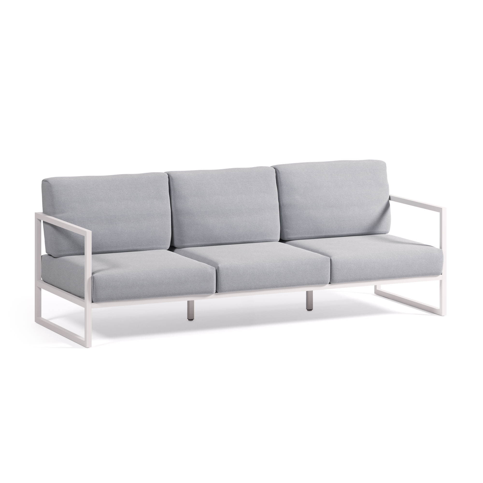 Comova Уличный 3-х местный диван сине-серый с белым алюминиевым каркасом 222 см