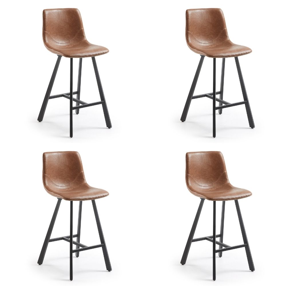 4 полубарных стула Trac (комплект) коричневая экокожа