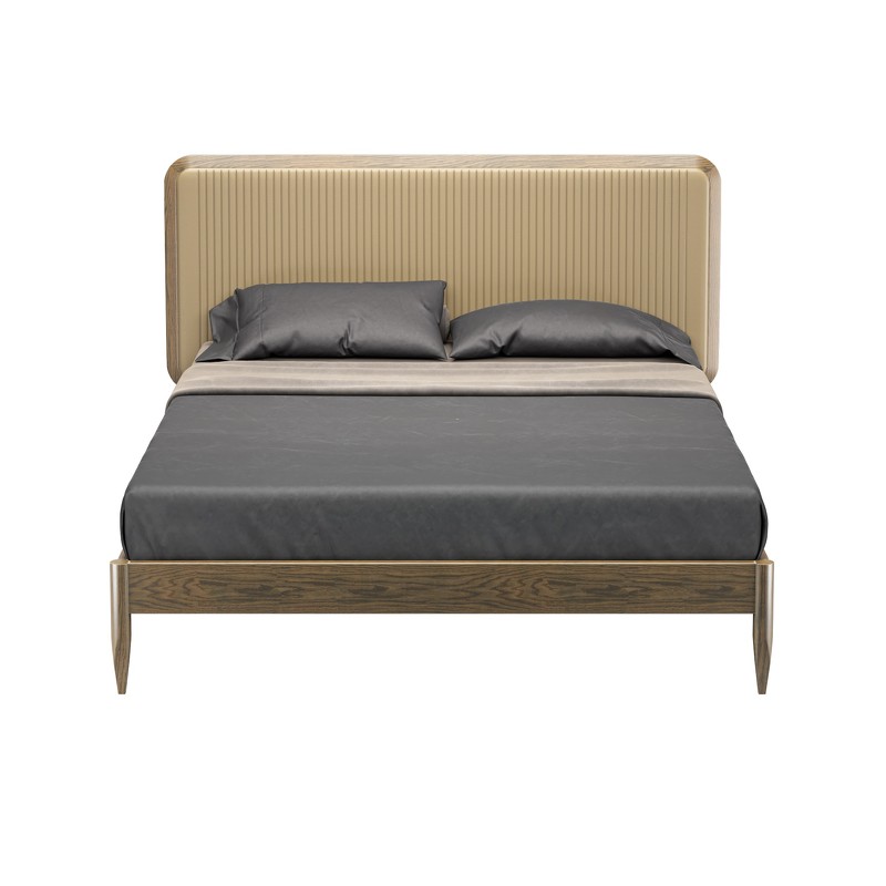 Кровать PATERNA шпон дуба W, кожа LE06 160x200