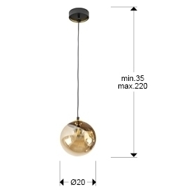 Подвесной светильник Dark 1L 20D черно/латунный