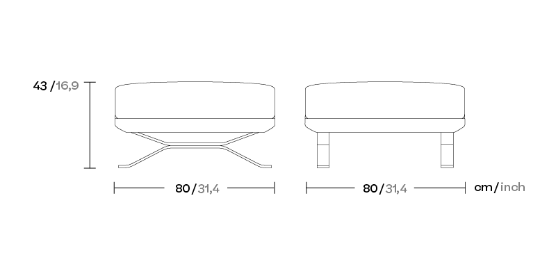 Банкетка Boma на перекрестных ножках KS2500800