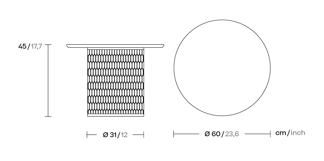 Столик Mesh Ø60 алюминий KS1702100
