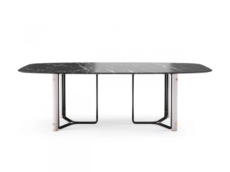 Обеденный стол Bamboo 240x110 мрамор Nero Marquina