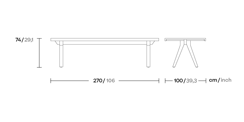 Обеденный стол Vieques массив тик KS4102800