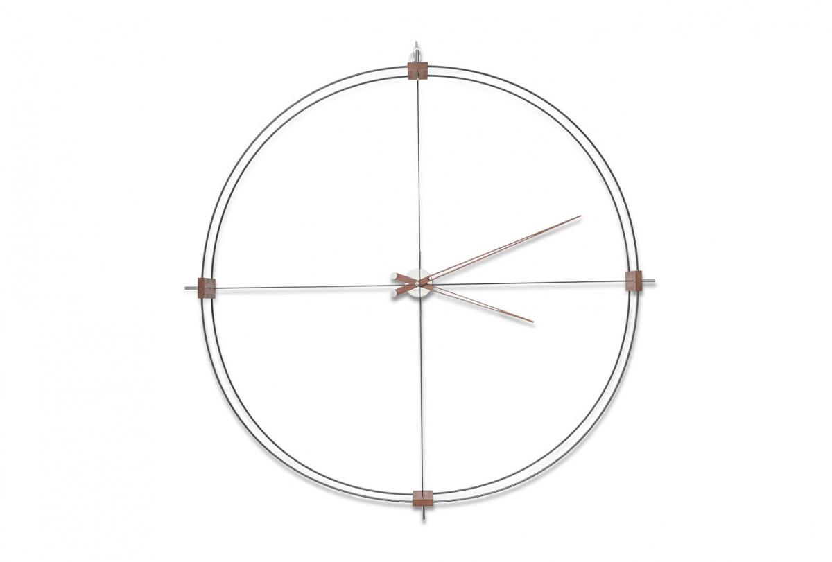 Настенные часы Delmori черный/хром/орех