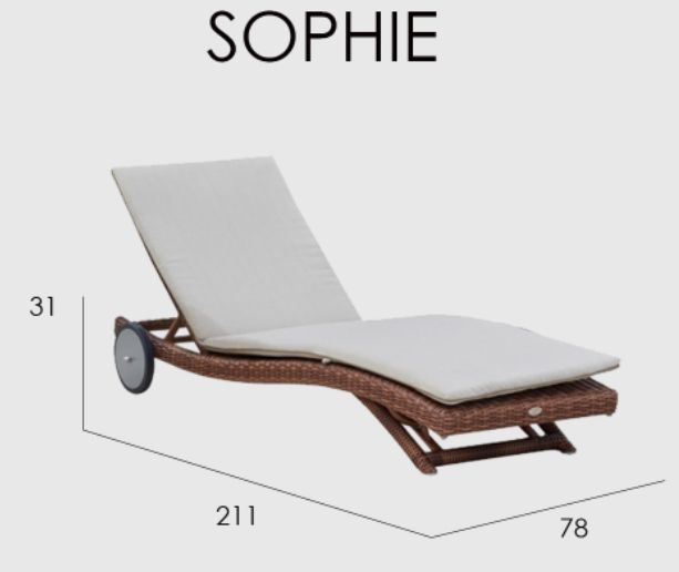 Лежак SOPHIE Red Pulut polypeel