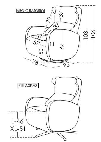 Кресло-реклайнер Kim Powerlift отделка Lyon 206