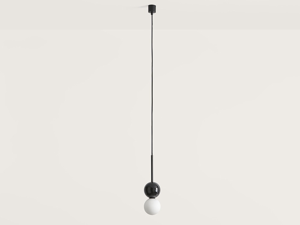 Подвесной светильник Dalt черный металл - черный мрамор