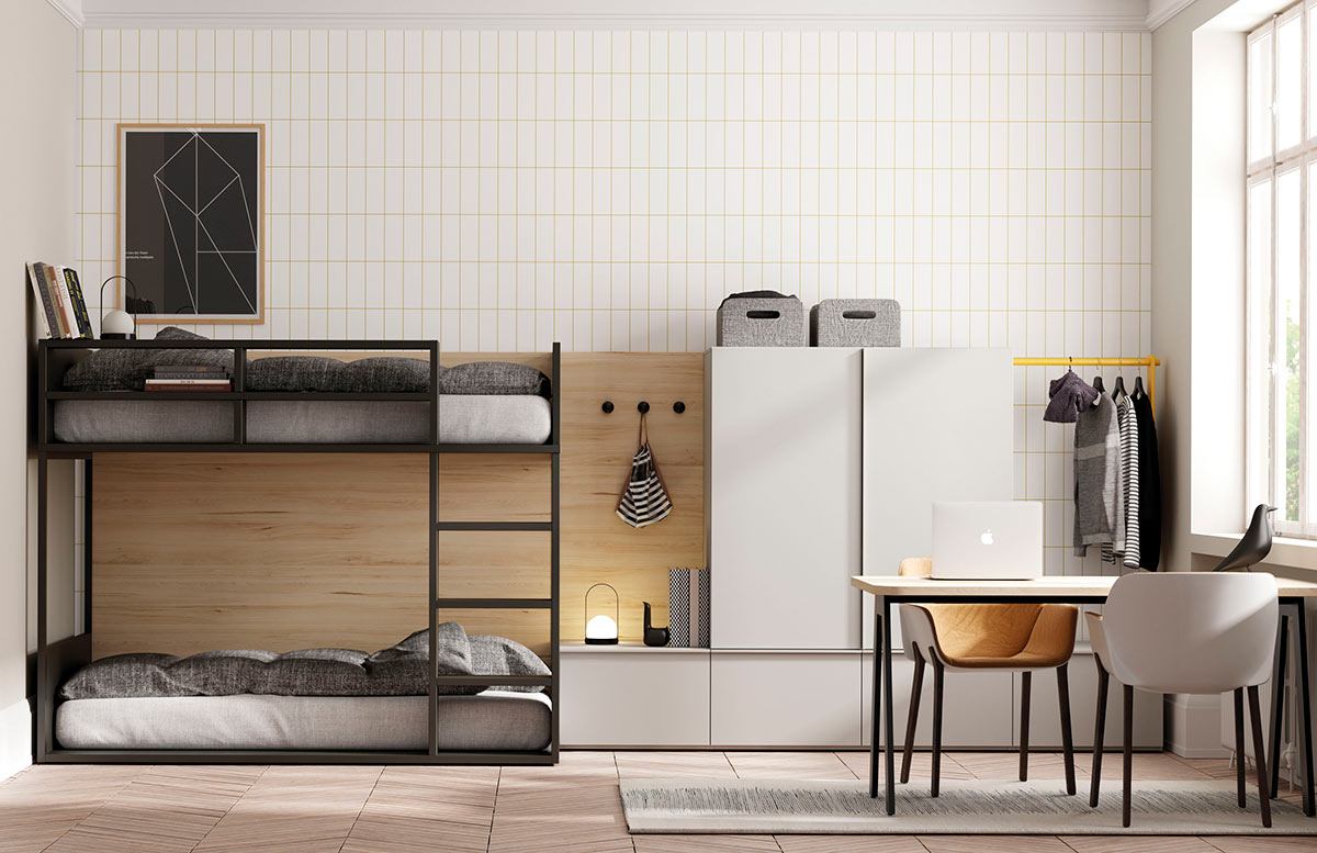 Детская спальня с кроватью Flat и модульным шкафом Dressbox