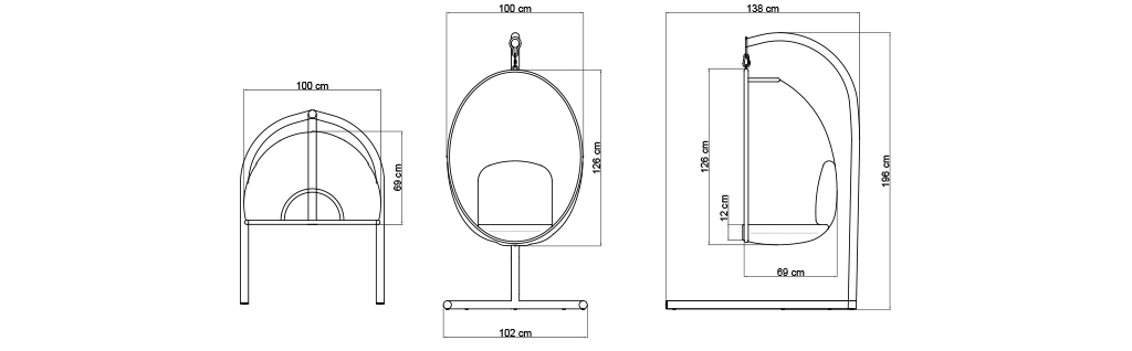 Подвесное кресло Dynasty OFF WHITE mushroom