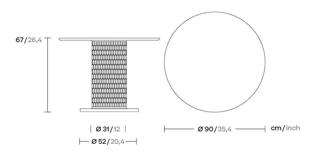 Обеденный стол низкий 90х90 алюминий KS1701900
