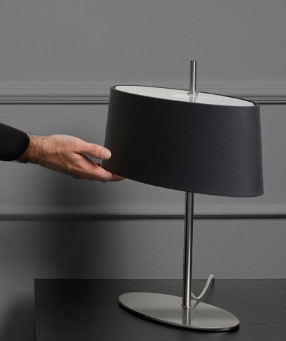 Настольная лампа Ona никель - черный абажур