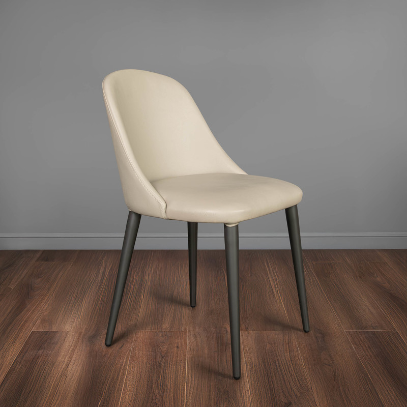 Стул MARBELLA серый матовый лак, экокожа 78