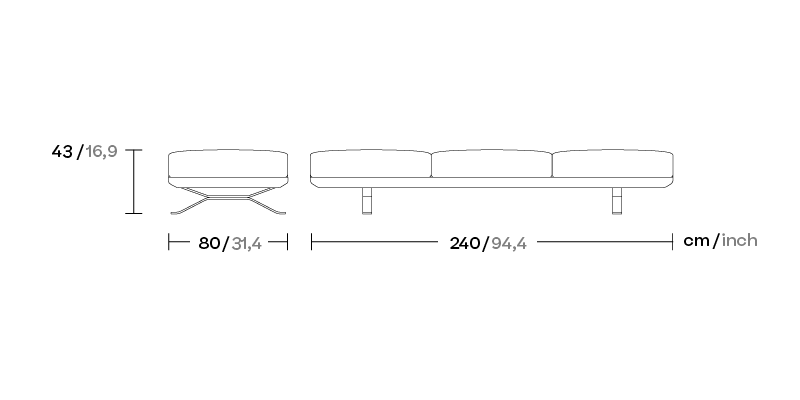 Скамейка 3-х местная Boma KS2501000