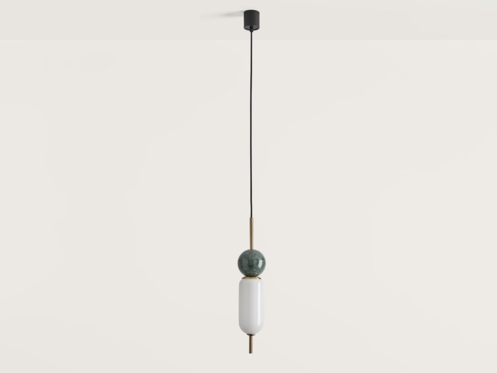 Подвес Anet золотой - зеленый мрамор