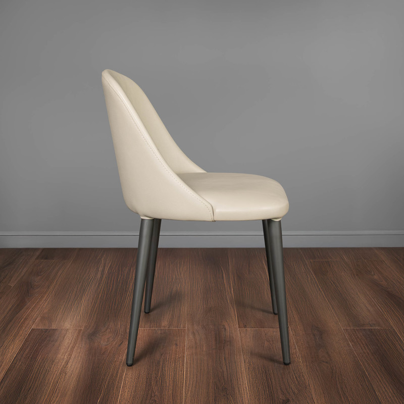 Стул MARBELLA серый матовый лак, экокожа 78