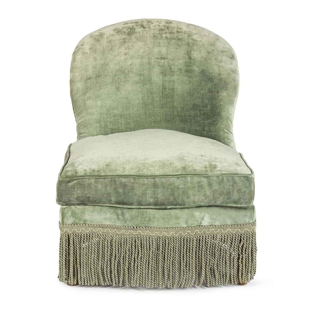 Кресло из зеленого бархата Velvet