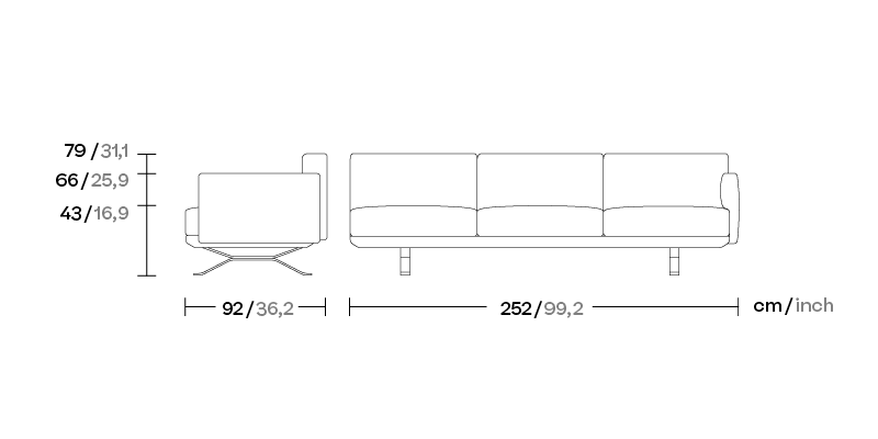 Модуль 3-х местный дивана Boma “end” правый KS2502100