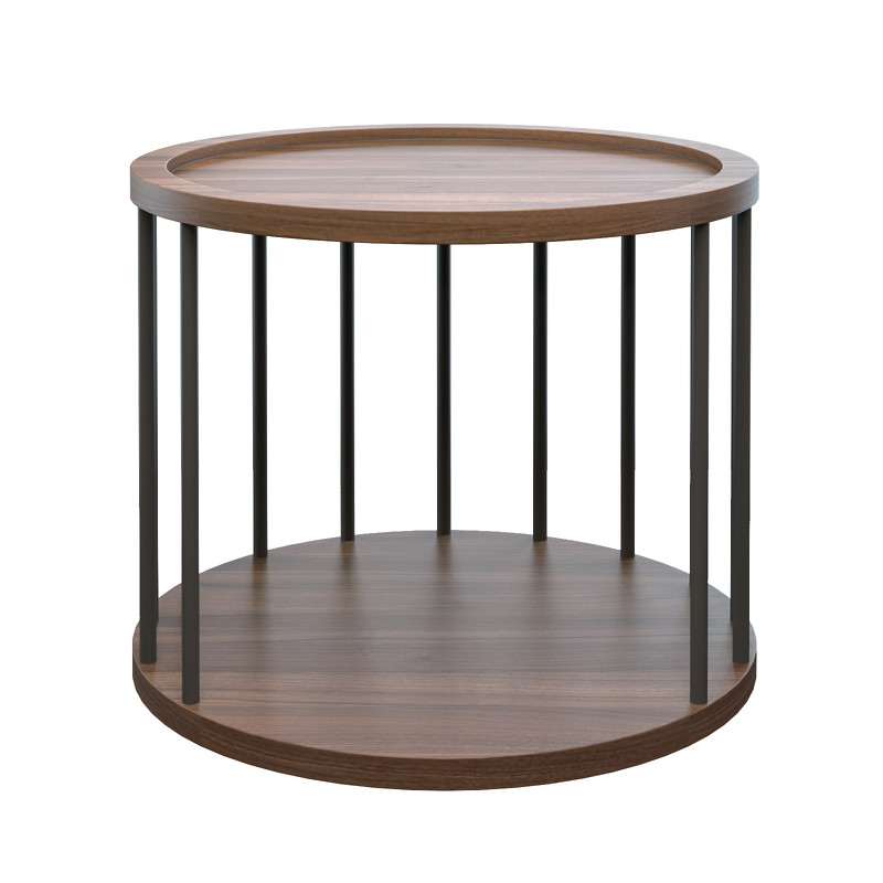 Прикроватный столик MENORCA шпон ореха F, темно-серый матовый лак