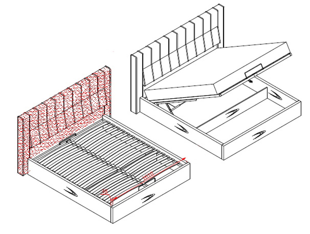 Кровать с подъемным механизмом VIGO 160x200