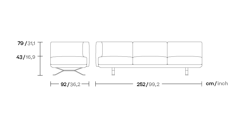 Модуль 3-х местный дивана Boma “connection” левый KS2502200