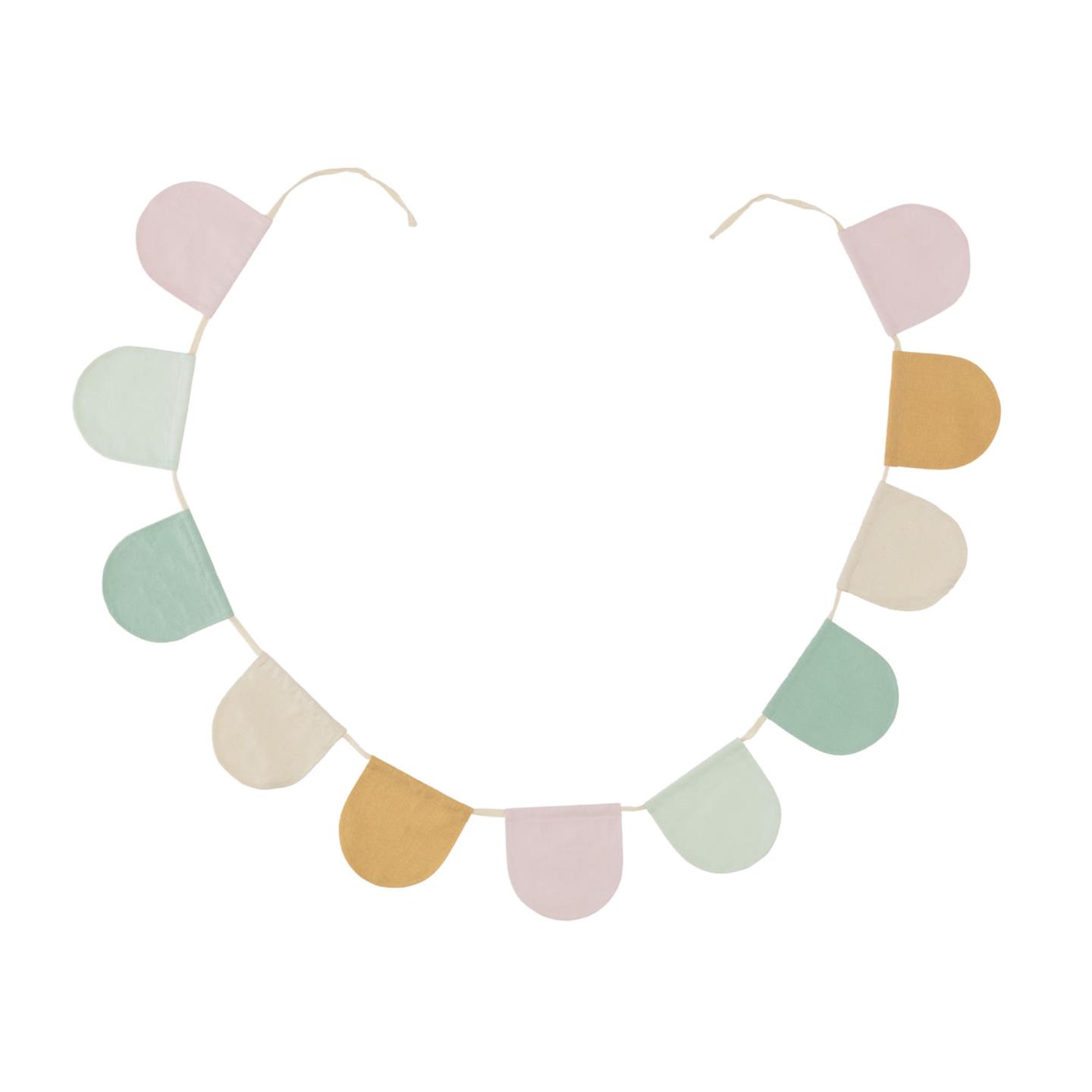 Подвесной декор Nami в виде флажков пастельных цветов из 100% органического хлопка (GOTS)