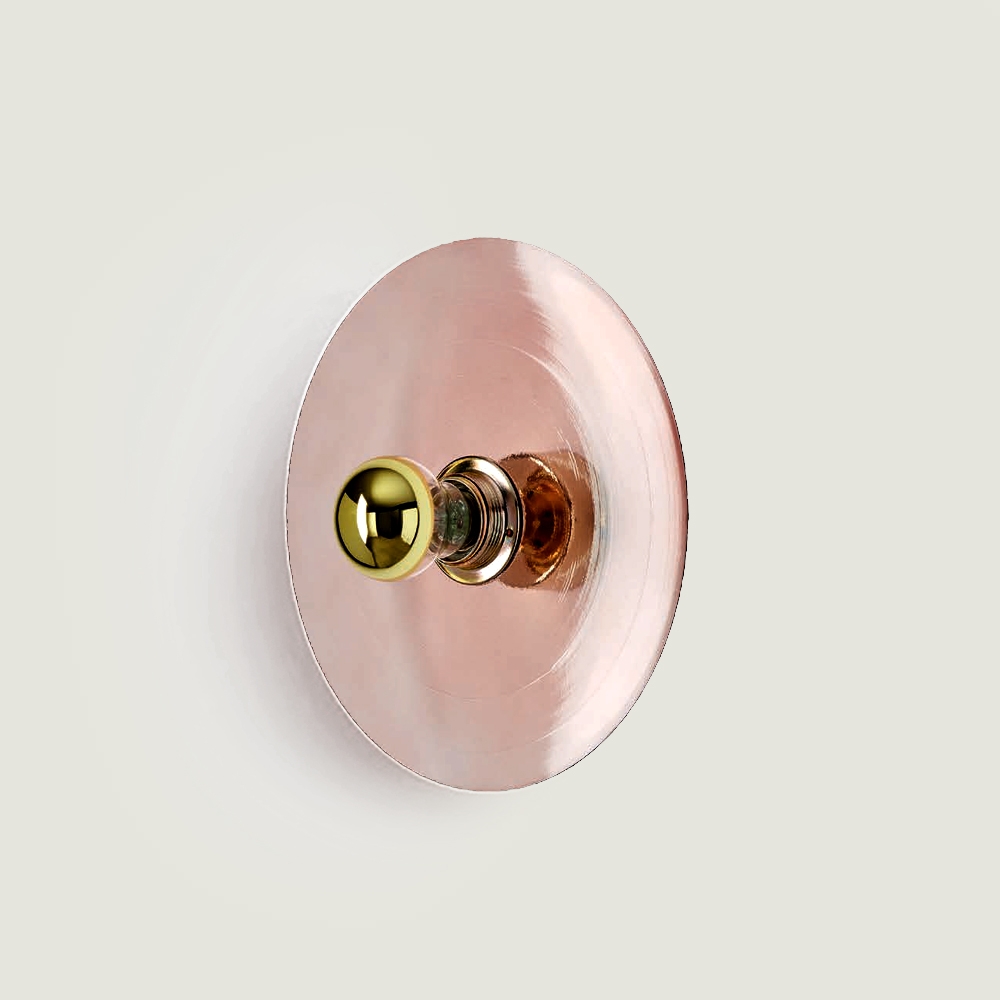 Бра Fest черный цоколь 5 см - розовое стекло