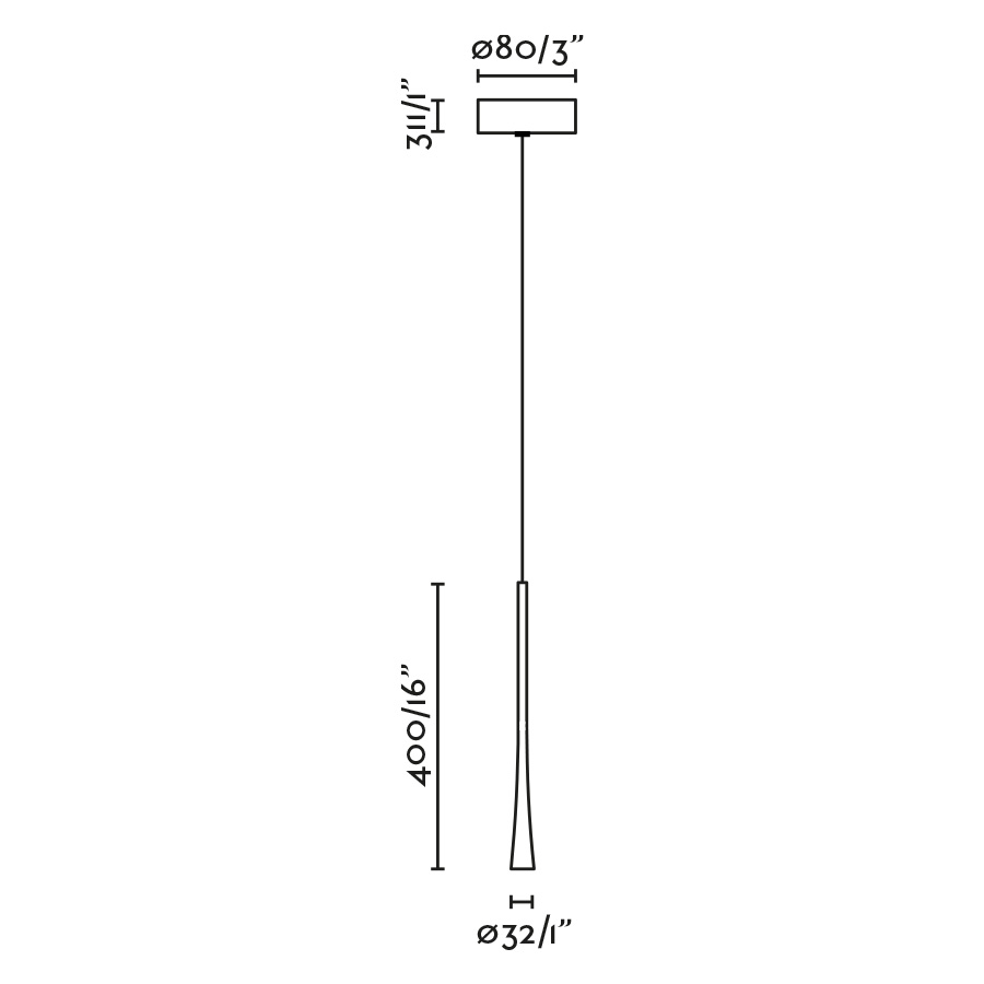 DIANA 400 Белый подвесной светильник LED 6W 2700K