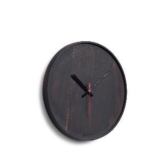 Настенные часы Zakie круглые из массива акации с черной отделкой Ø 30 см
