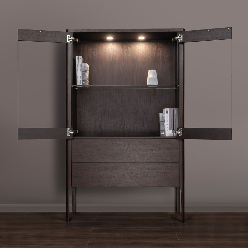 Витрина RONDA темный орех V36W1