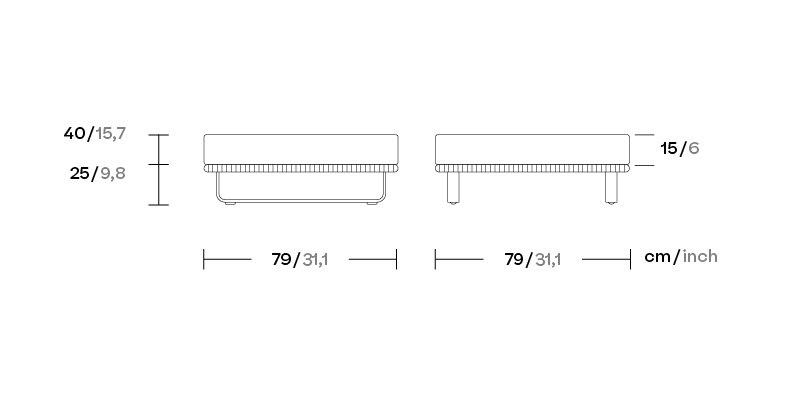 Банкетка Bitta ножки алюминий KS7000500