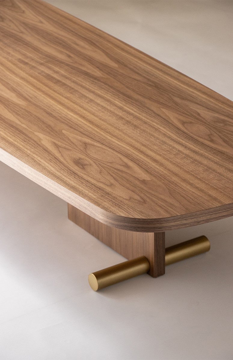 Столик Nova 3 орех-латунный металл