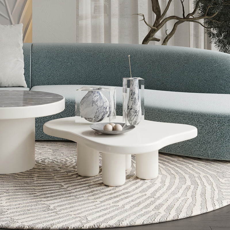 Журнальный столик WABI SABI бело-кремовый лак