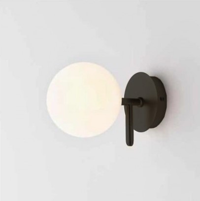 Бра Atom черное/белый плафон